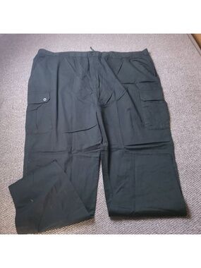 KingSize Cargo Pants Mens 6XL x38L Big Tall Khaki Elastic LL Chino Black y2K